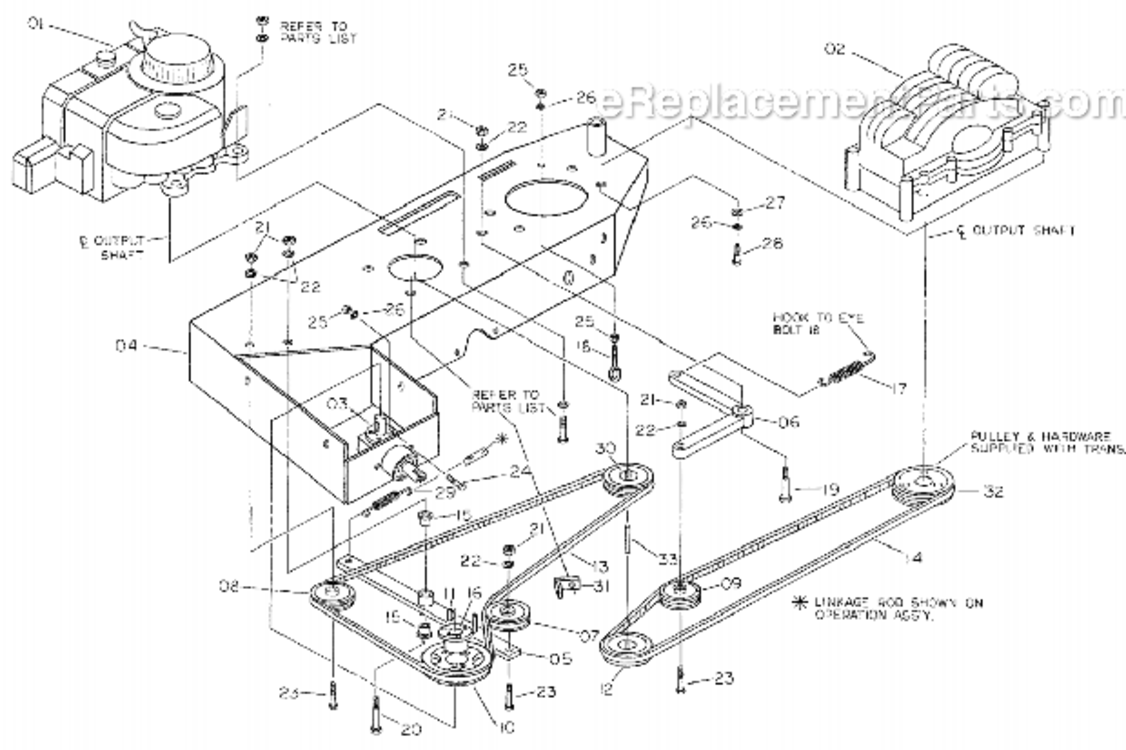 Main_Frame_And_Drive_Assembly Diagram and Parts List for  Little Wonder Edger